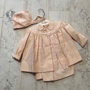 Vintage Her Majesty Child’s 3 Piece Dress Bonnet and Coat Size 1